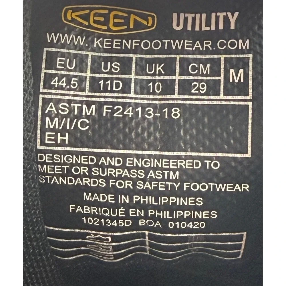 Keen Utility Vista Energy Men Black Work Shoes Carbon Fiber Toe Sz 11D 1021345D